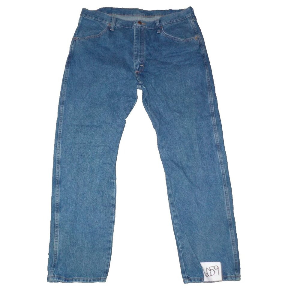 Rustler Dark Blue Denim Jeans Plain Pockets Straight Leg Mens Size 38 x 30